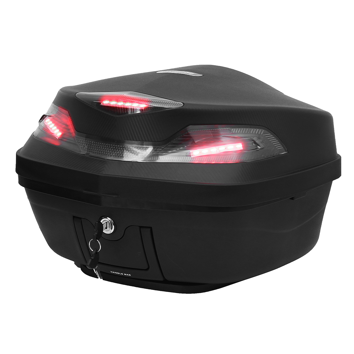 48L Motorrad Scooter Topcase Topcase Gepäckaufbewahrung hinten mit LED-Licht Universal