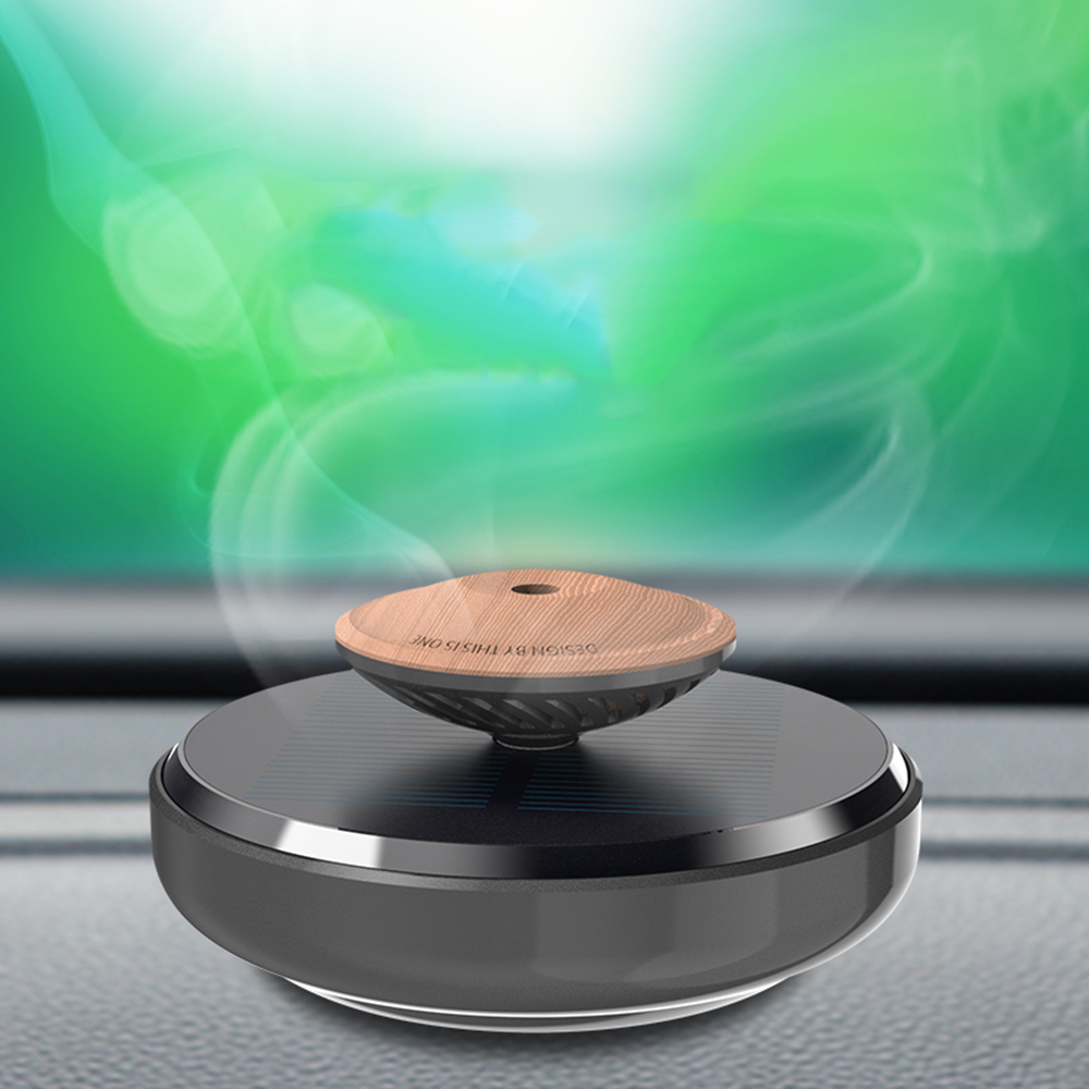 Difusor giratorio del aroma de la levitación magnética del ambientador de aire del aromaterapia del coche de la energía solar de la aleación