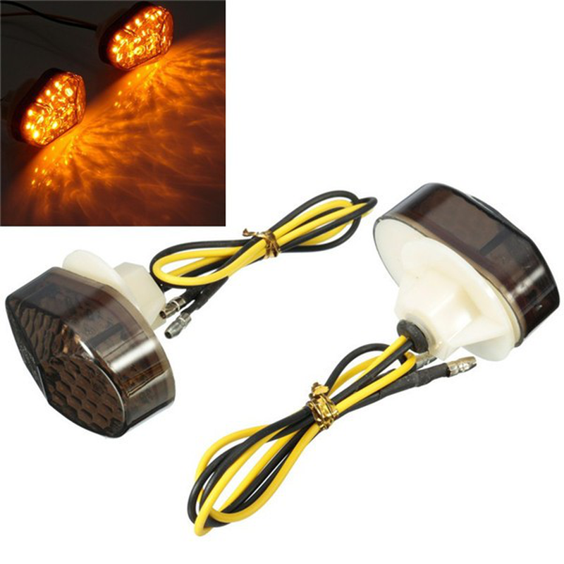 2Pcs 12V Smoke 15 LED Flush Mount Turn Signal Blinker Universal