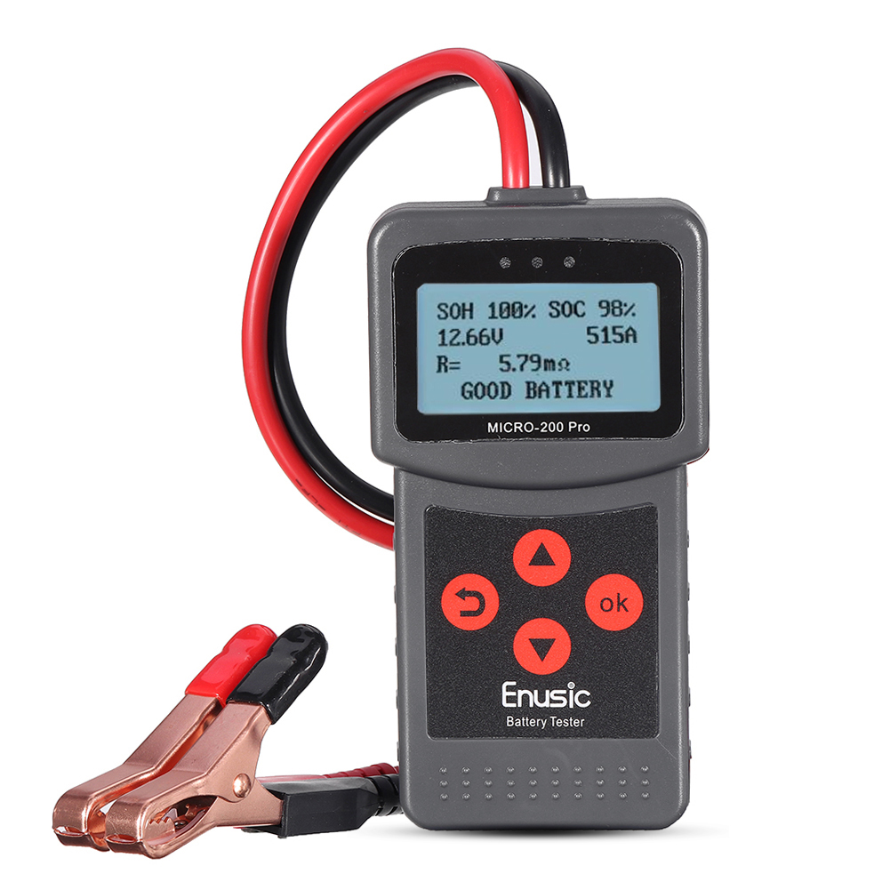 Enusic™ Micro-200 Pro 12V Probador de batería de motocicleta de automóvil SAE CCA JIS Analizador de batería digital Micro-200Pro
