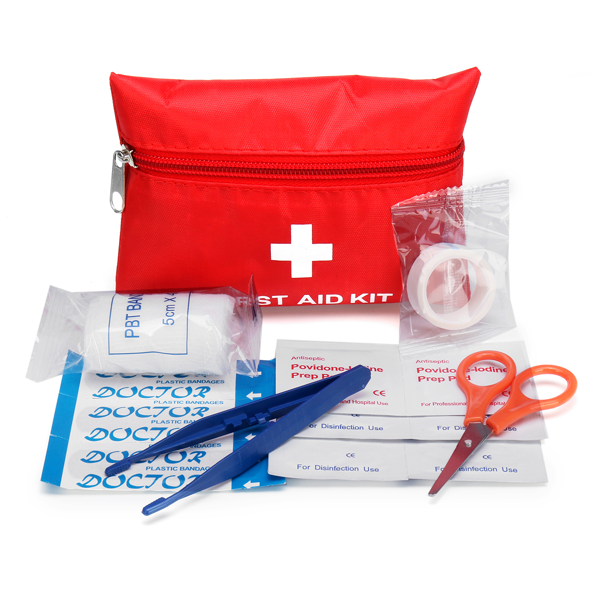 8Pcs Portable First Aid Kit Car Emergency Travel Bag