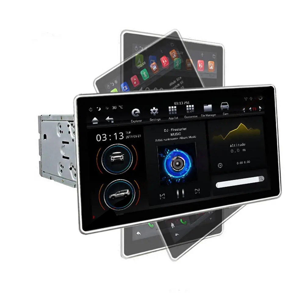 PX6 12,8 Zoll für Android 8.1 Autoradio 180 Grad drehbarer IPS-Touchscreen 4G + 32G GPS WIFI 3G 4G FM AM Unterstützung Fahrzeugbalance-Erkennung