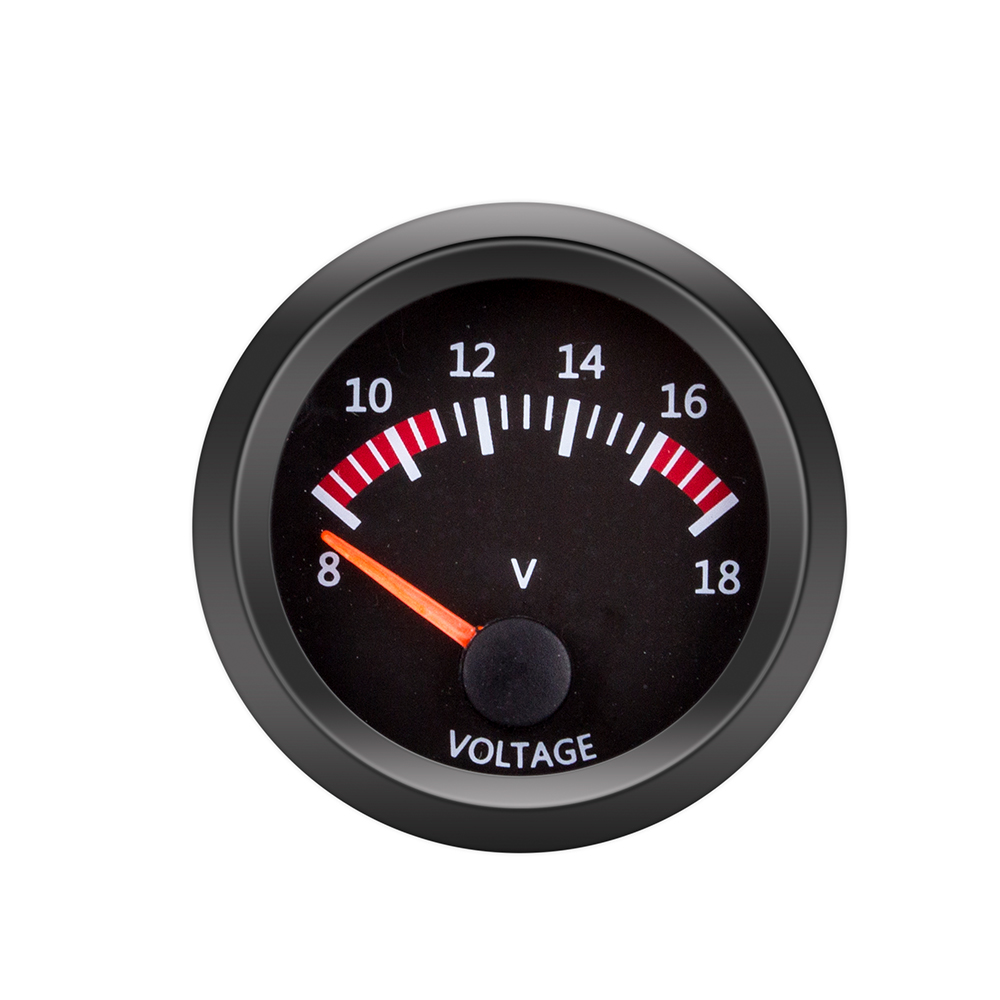 12V Voltmeter Spannungsanzeige Fahrzeug Meter Black Shell 2 Zoll 52Mm