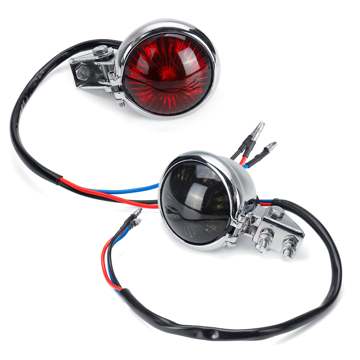 12V motocicleta humo freno trasero parada luz trasera roja para Harley Chopper Cafe Racer