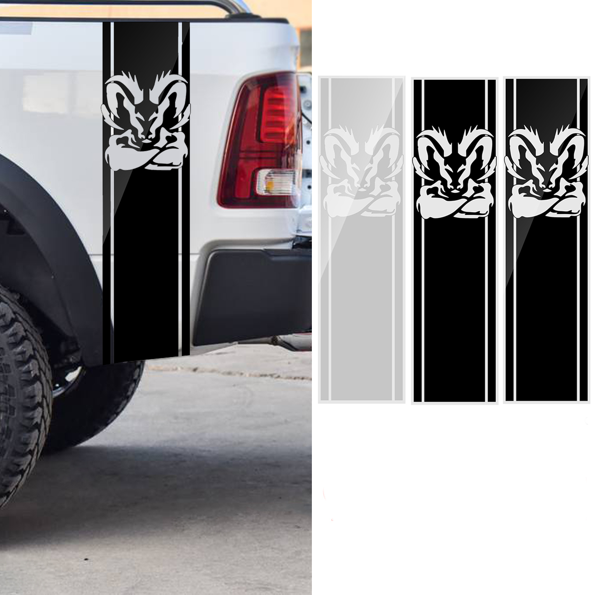 97X 25CM Car Stripe Racing Stickers PVC Decals for Dodge Ram 1500 2500 3500 5.7L DS011