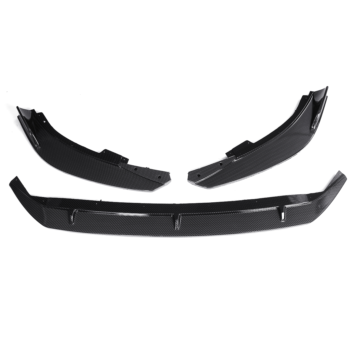 3PCS Carbon Fiber Style Front Bumper Lip Spoiler Cover Trim for Ford Focus 2019