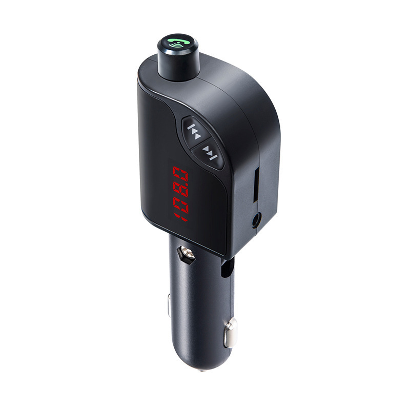 Bluetooth Transmisor FM para coche Cargador USB Reproductor de MP3 para coche Compatible con tarjeta USB SD TF Manos libres inalámbrico