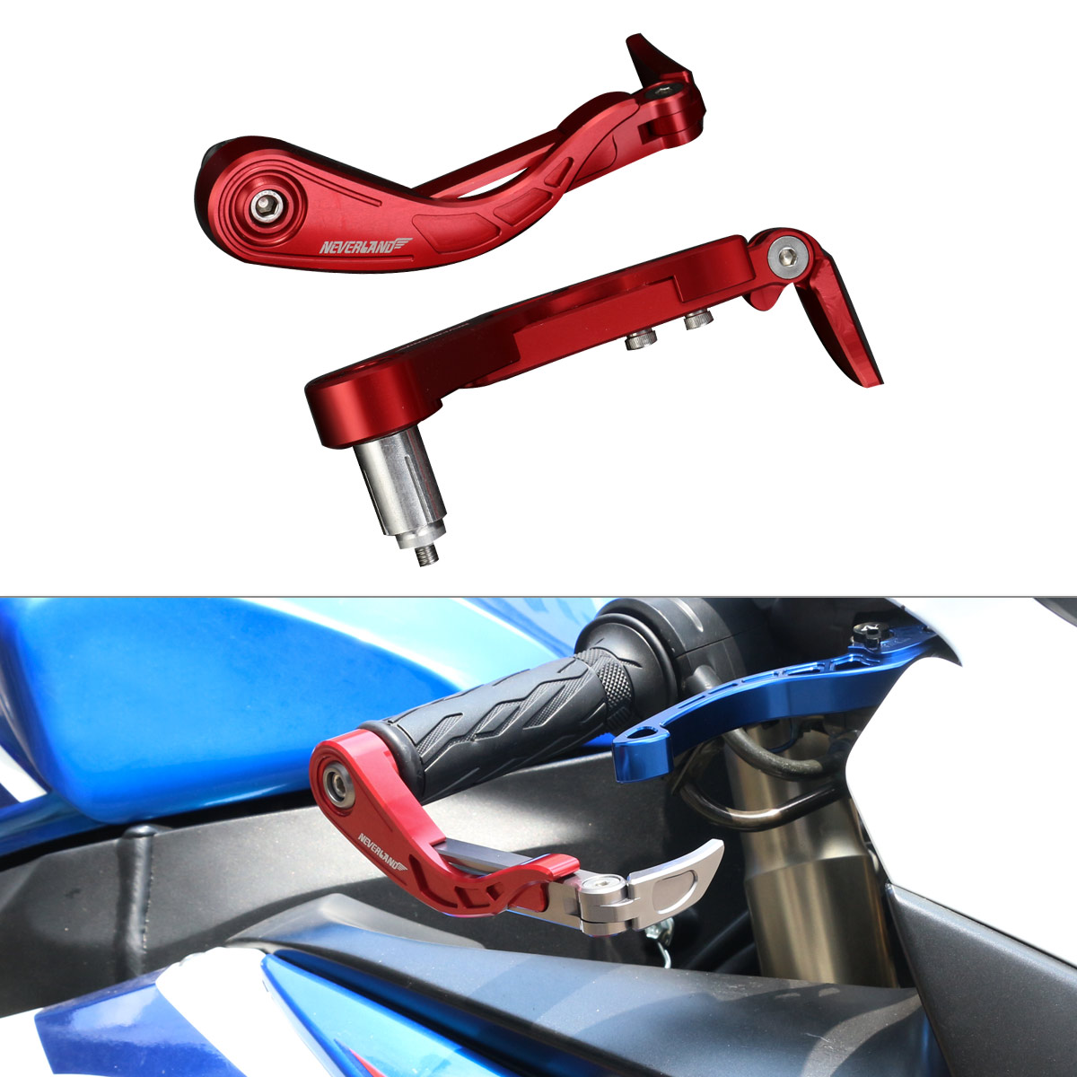 NEVERLAND 22Mm 7/8Inch CNC Adjustable 3D Lever Handlebar Guard Protector Brake Clutch for Honda/Suzuki/Yamaha/Kawasaki