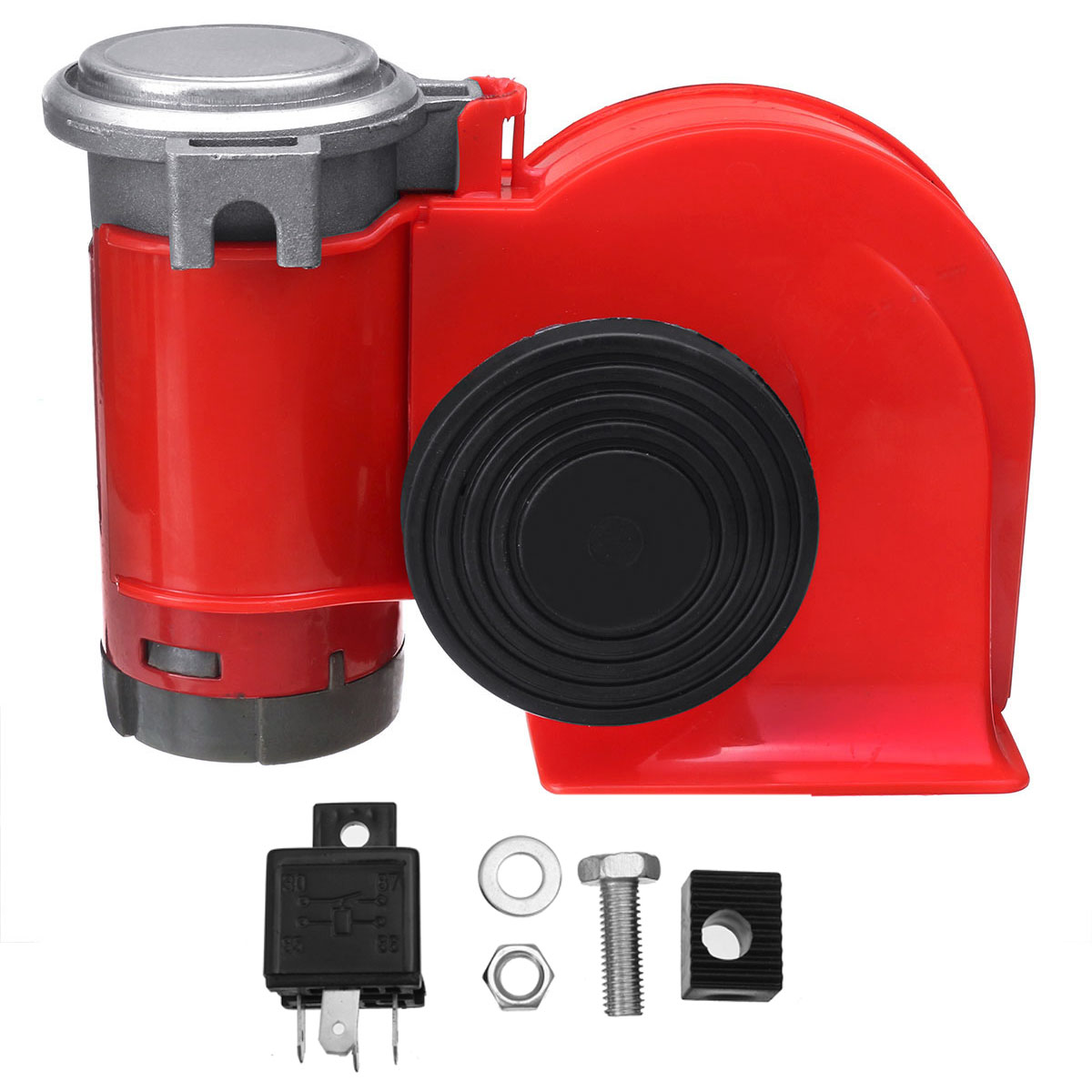 24V 300Db Red Dual Tone Elektropumpe Air Loud Horn Snail Compact für Auto LKW Motorrad