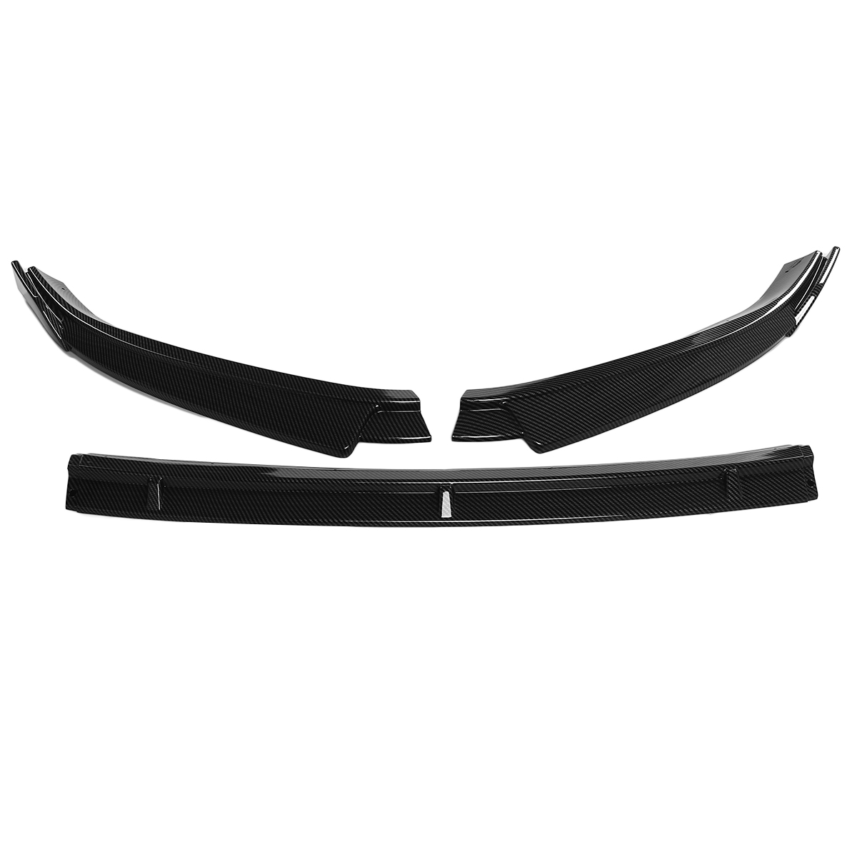 Carbon Black Front Bumper Lip Body Spoiler Splitter for VW Golf MK7.5 2018-2020 3Pcs