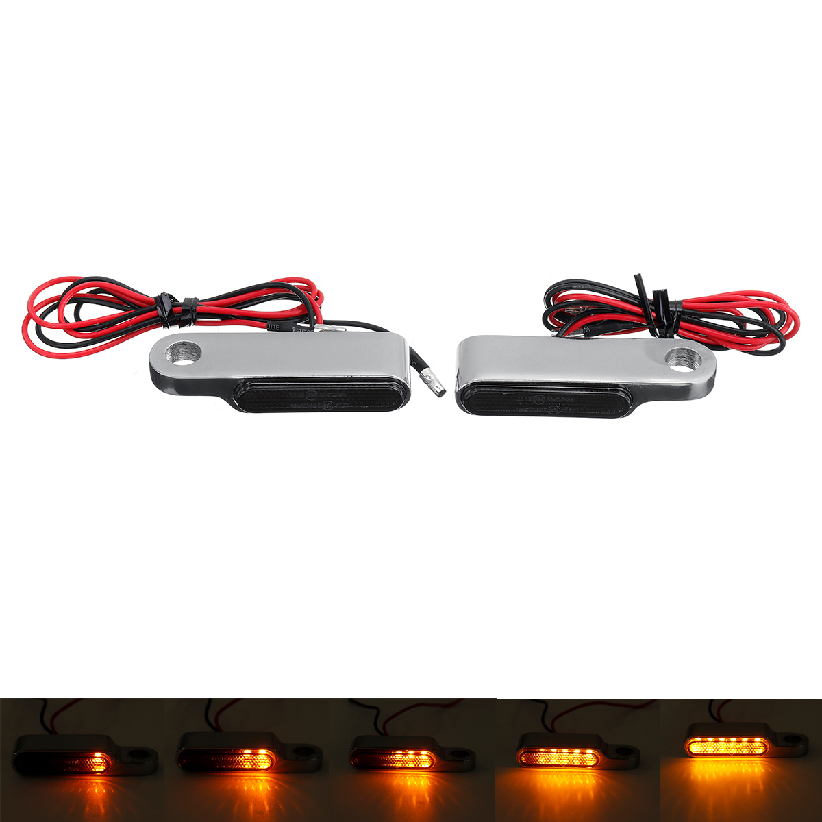 2 uds 12V 6 LED que fluye LED indicadores de señal de giro de motocicleta luz intermitente Universal ámbar