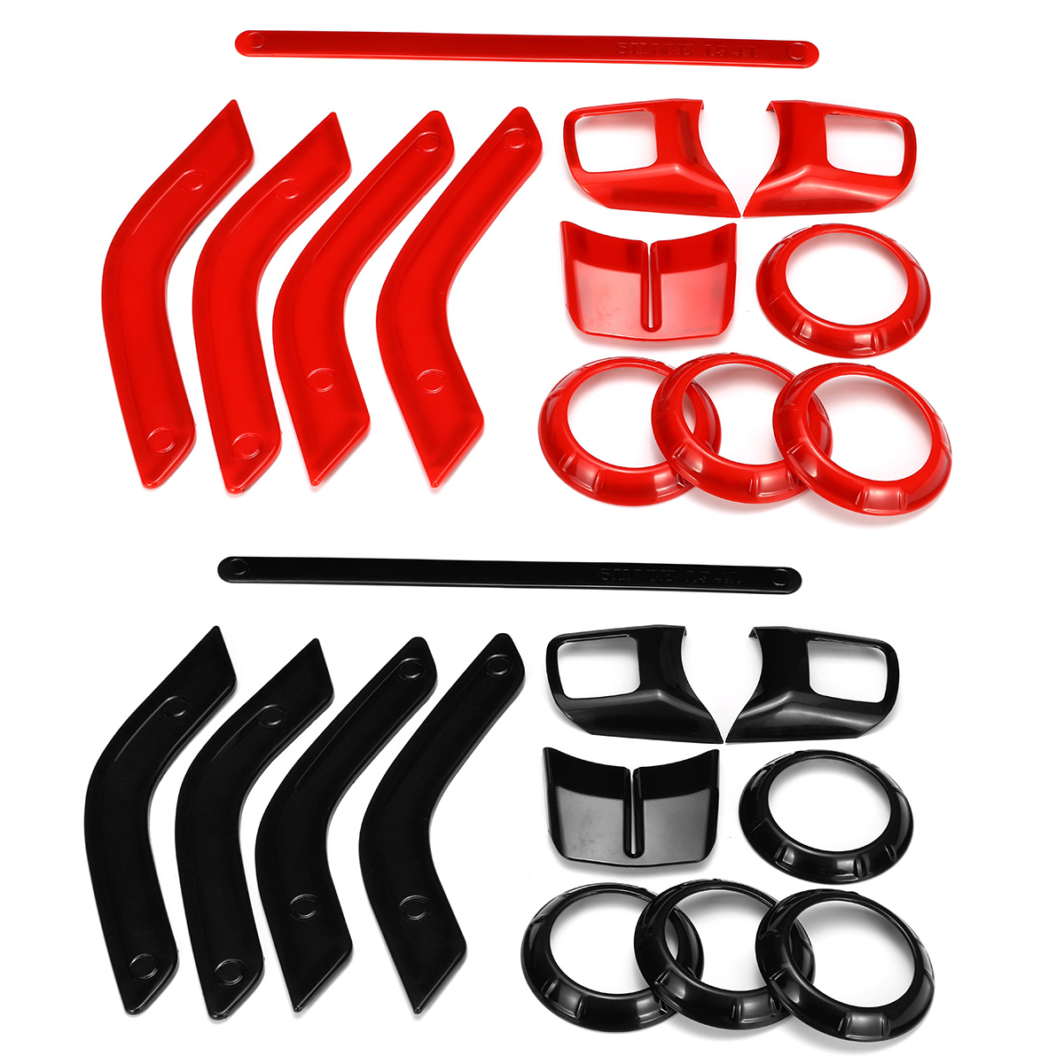 12 Uds. Kit de moldura decorativa para Interior de ABS de coche tira de moldura para Jeep Wrangler Cab 4 puertas 11-17