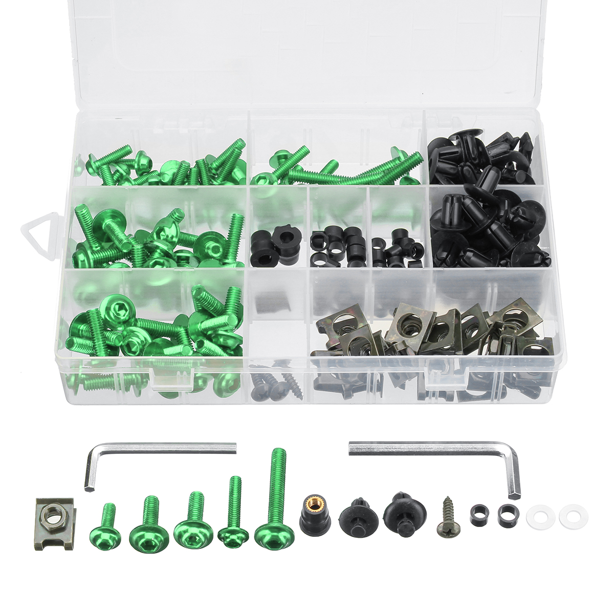 177Pcs Motorcycle Fairing Bolt Kit Nuts Fastener Clips Screws for Honda/Kawasakiyamaha/Suzuki