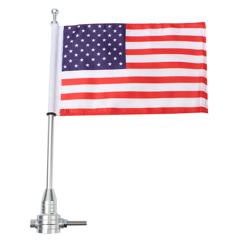 Universal Motorcycle American USA Flag Pole Luggage Rack Mount for Harley