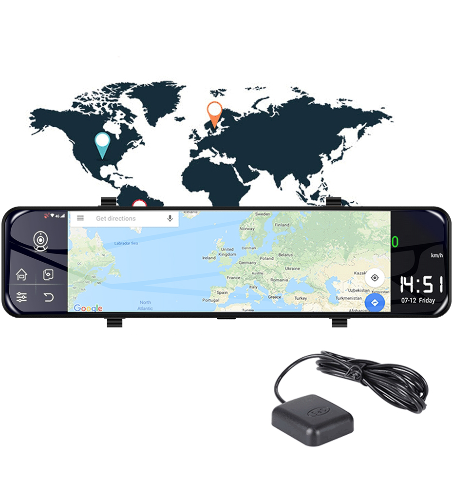 12 Zoll Vollbild 4G Streaming Media Smart Rückspiegel Z70 Android 8.1 Navigation Bluetooth Fahren Recorder Auto DVR B2 Frequenz Dand 4+32G