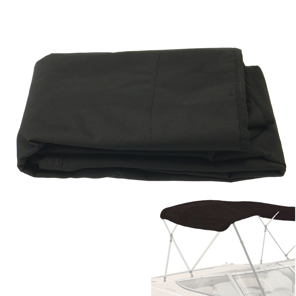 600D 3 Bow Bimini Top Replacement Canvas Cover with Boot without Frame Black