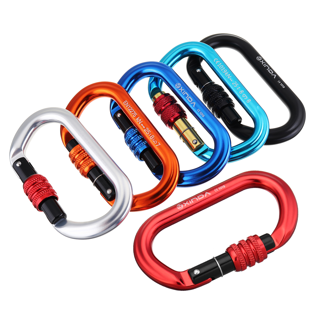 25KN Aviation Aluminum Climbing Buckle Carabiner Hammock Safety Clasp Lock