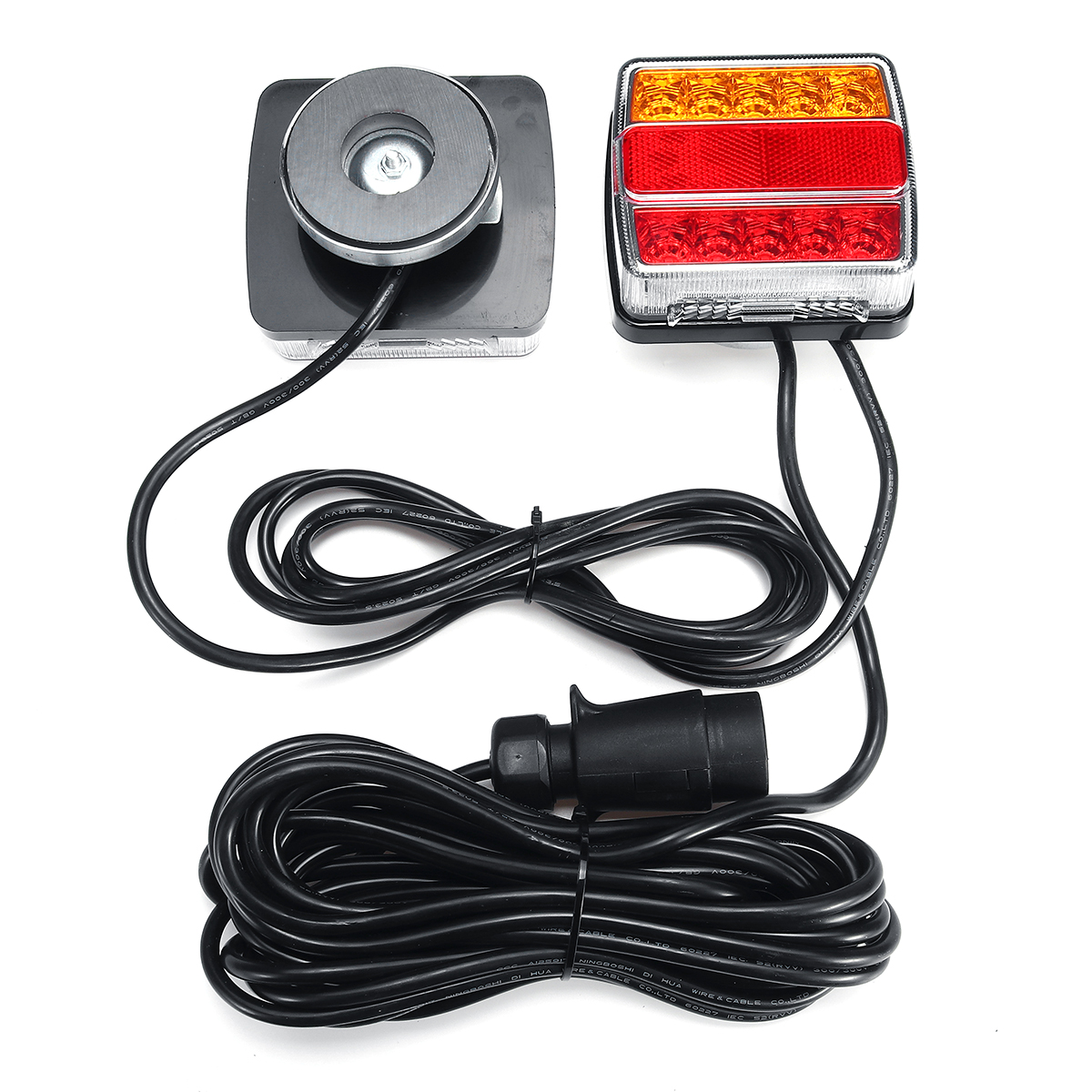 2 uds luces traseras de remolque magnéticas indicador de parada lámpara de placa de matrícula impermeable 12V 16LED