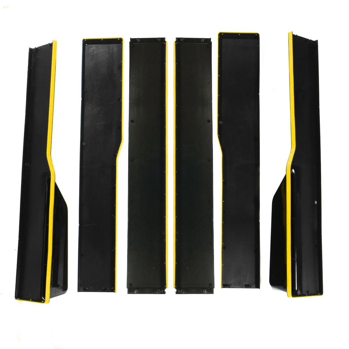 2.2M / 86.6 Inch Universal Black Seitenschwellerverlängerung Rocker Panel Splitter Yellow Line