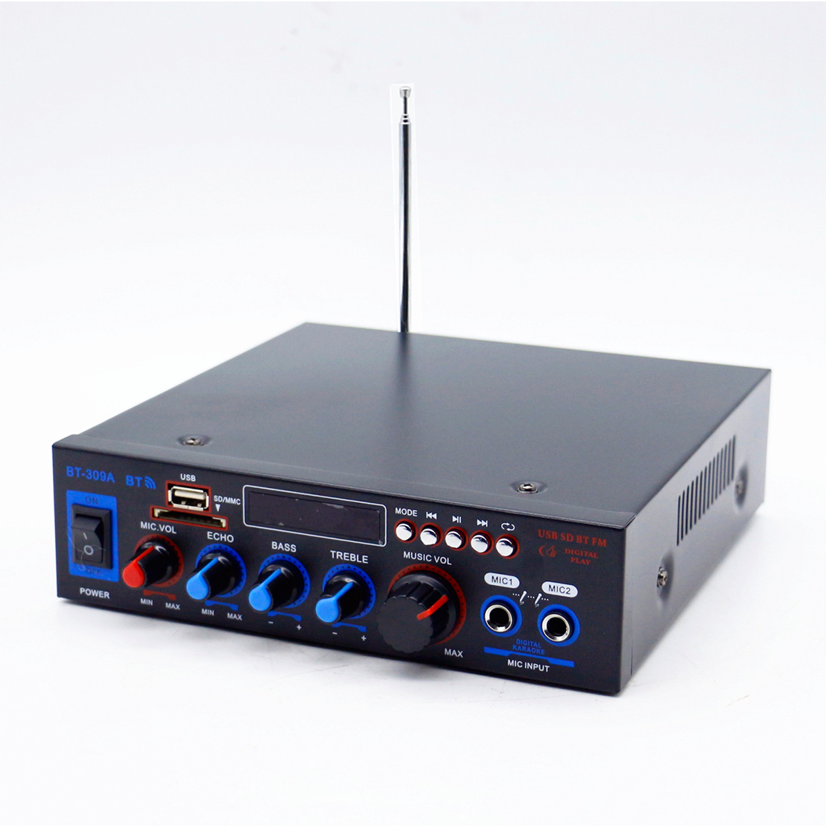 800W 12V/220V Hifi Amplificador Bluetooth Sintonizador de audio estéreo digital USB SD FM AUX Mic