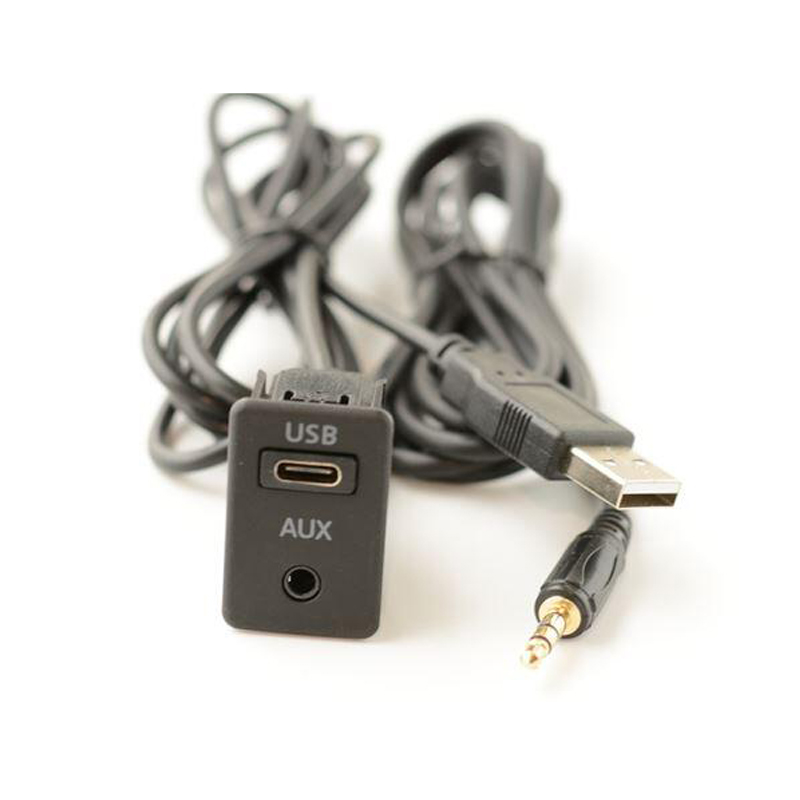 Cable de audio para automóvil Aux + Tipo-C Macho a hembra Enchufe de extensión USB Conector de 3,5 mm para modificación estéreo