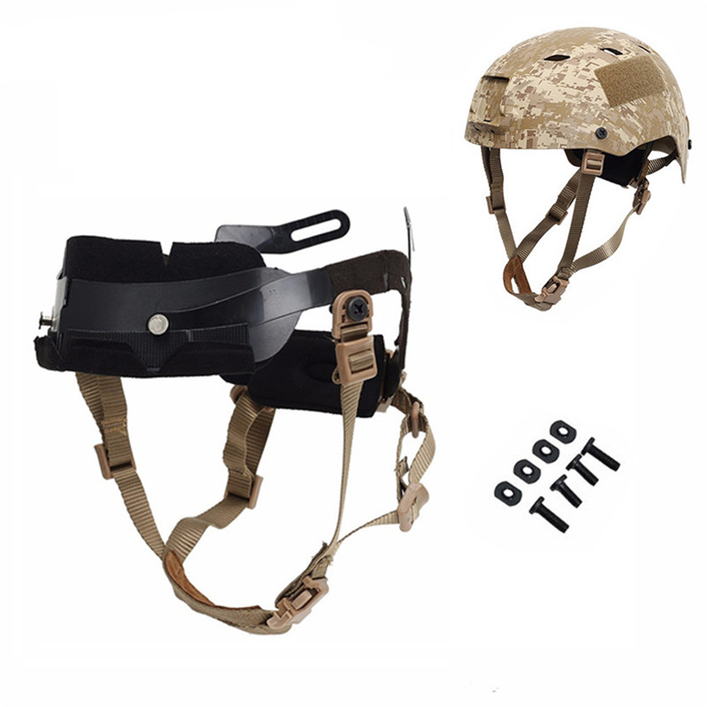 Wosport Taktisches Helm-Verschlussschnallensystem Outdoor-Schutzzubehör mit verstellbarem Riemen