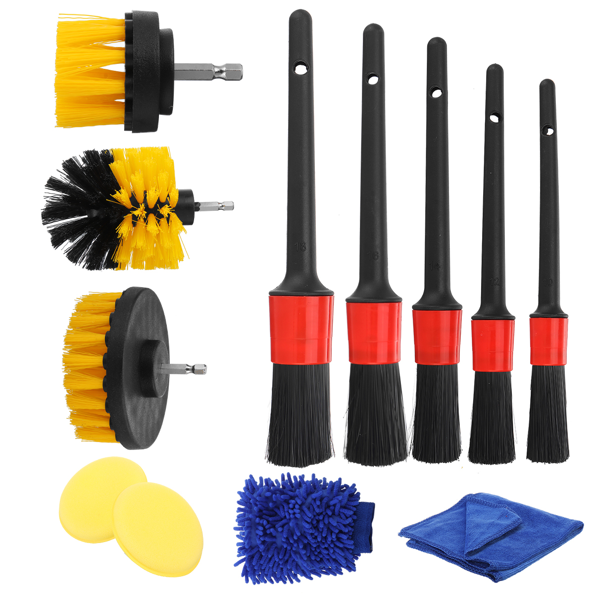 12PCS Cleaning Detailing Brush Set Dirt Dust Clean Brush for Car Motorcycle Air Vents