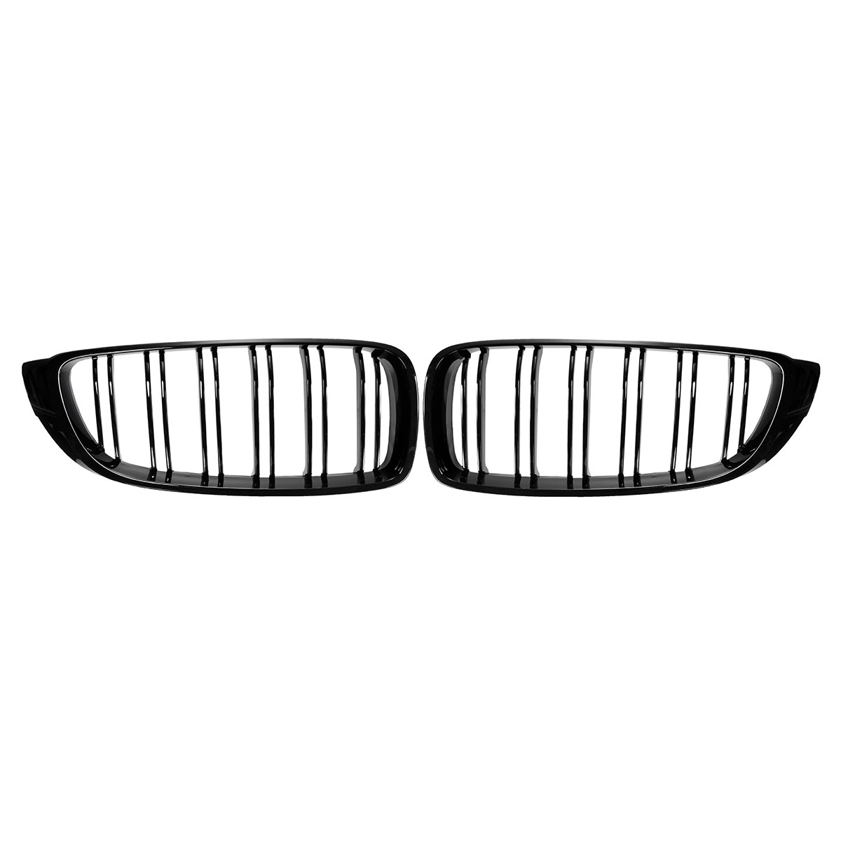 Paar vordere Nieren-Sportgrills Gitter schwarz glänzend Double Line für BMW F32/F33/F36 4er-Serie