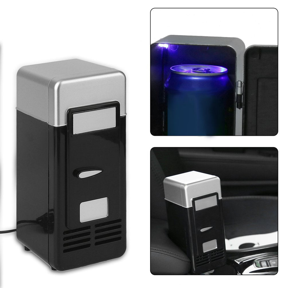Dark Slate Gray 5V 10W Mini Car Refrigerator USB Multi-Function Home Travel Vehicular Fridge Dual-use Box Cooler Warmer Refrigerator For Car