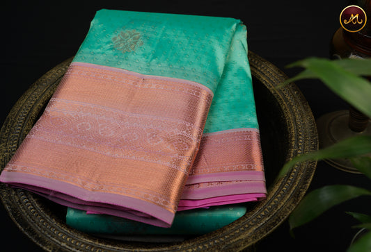 Light Pink Kanchipuram Silk Saree – Desically Ethnic