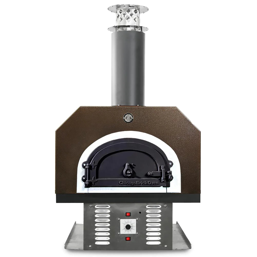 Close up of brick pizza oven that can be placed on an outdoor countertop.