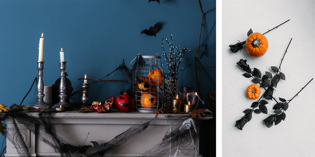 Halloween mantel decor.