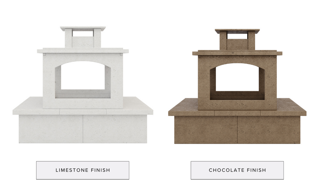 Side by side comparison of the two available colors: limestone and chocolate