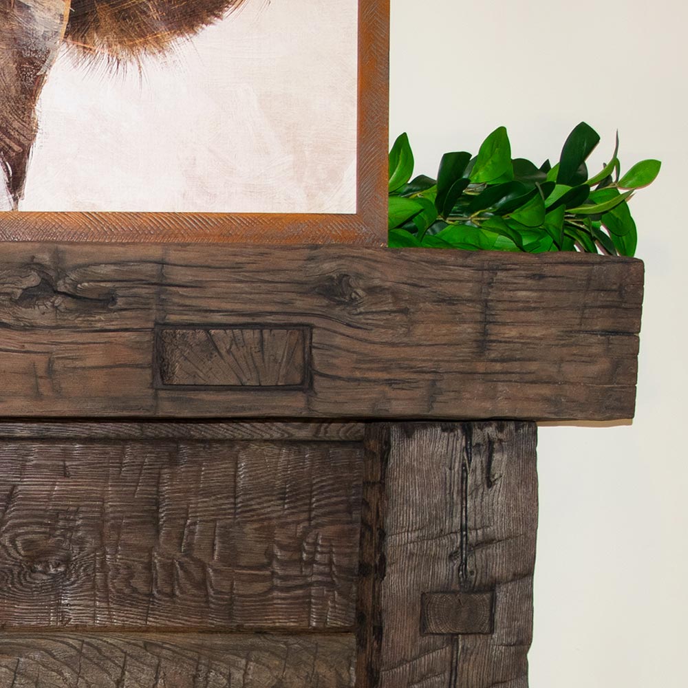 TimberX 72-in Cast Stone Mantel Shelf - Chestnut