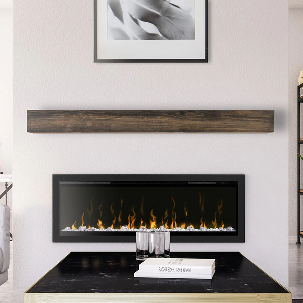 Vail mantel with linear fireplace.