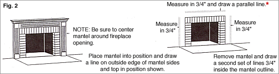 Step 2 - Mark Mantel Position on Wall