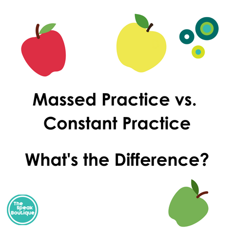 different coloured apples and title: massed practice vs. constant practice what's the difference