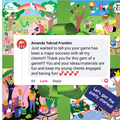 image of party time bingo testimonial anda Tokrud Frumkin Just wanted to tell you your game has been a major success with all my clients!!! Thank you for this gem of a game!!!! You and your ideas/materials are fun and keep my young clients engaged and having fun!