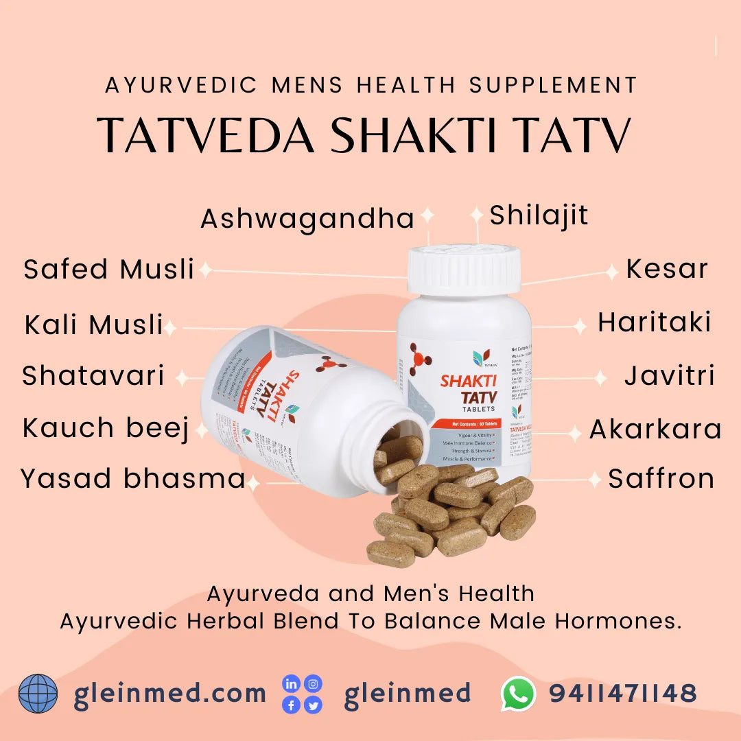 Tatveda Shakti Tatv Natural Ayurvedic Men's Health Tablets | Complete Ayurvedic Natural Herbal Formula for Men's Health.