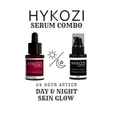 Hykozi Day Night Skin Glow Serum Combo with Hydroquinone & Hyaluronic Acid