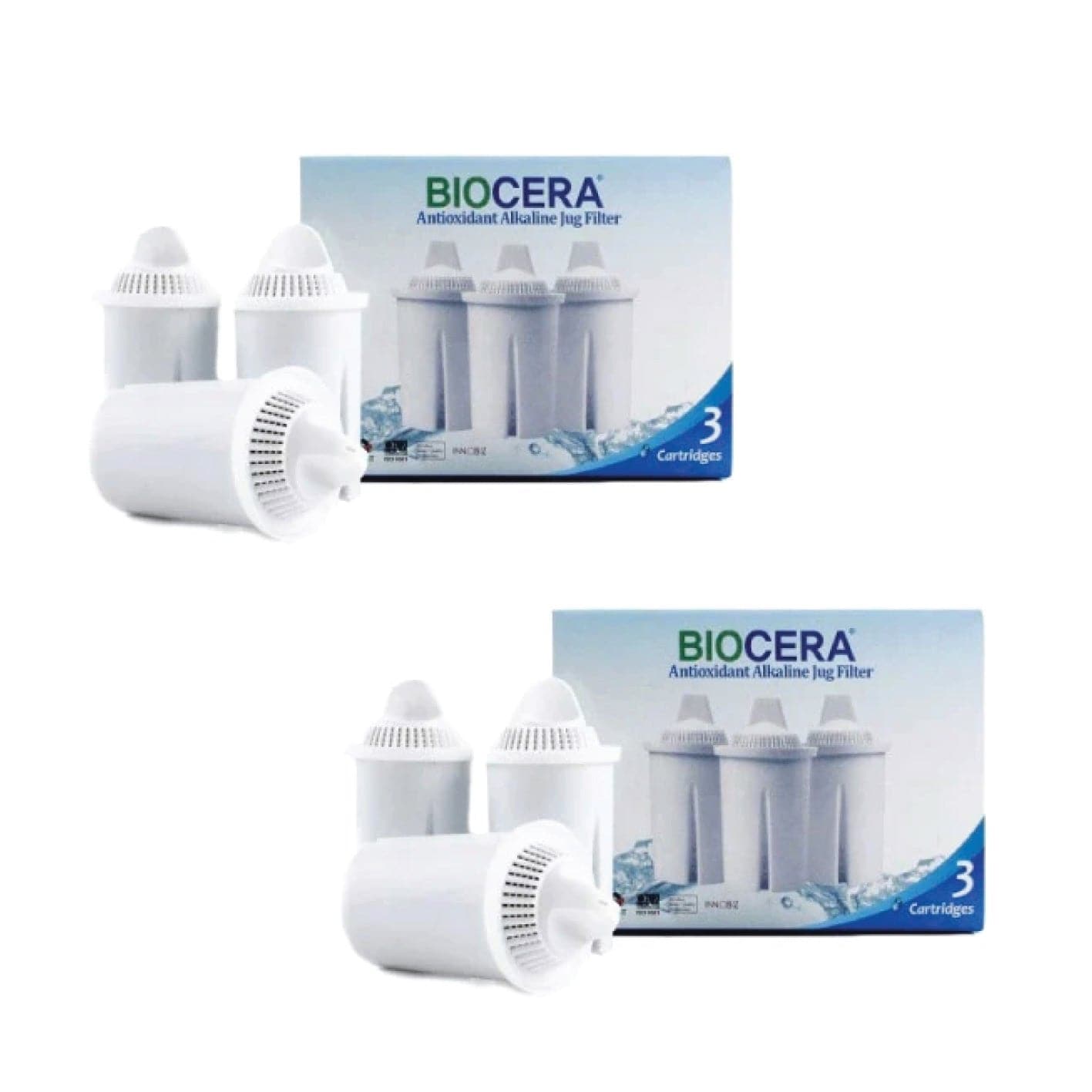 Biocera Antioxidant Alkaline Water Jug - Filter Set Of 2 Total Of 6 Filters