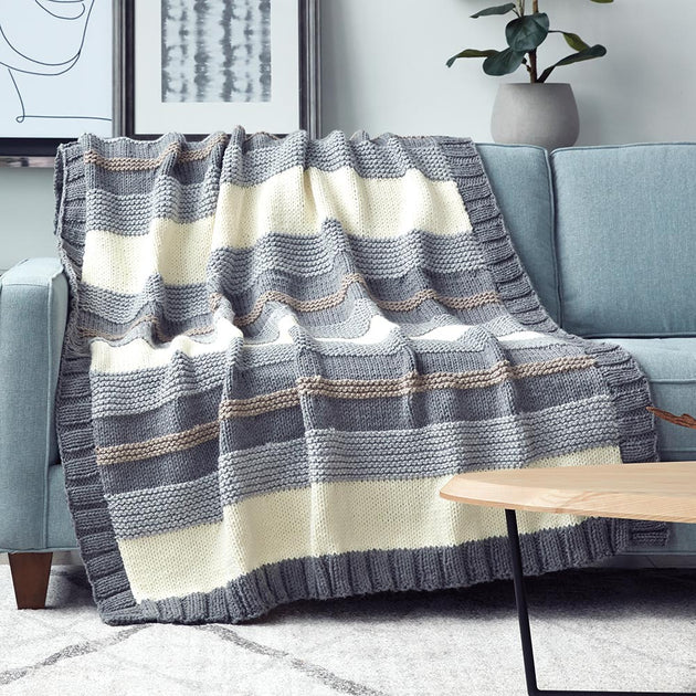 Knit Afghan, Throw, & Blanket Kits Mary Maxim