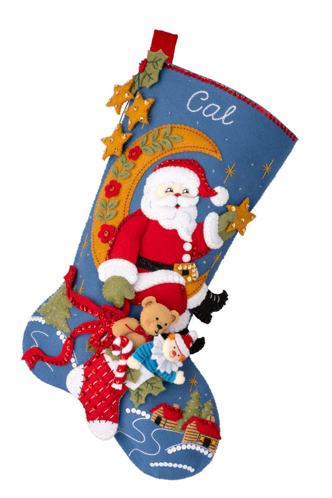 Santa's Peppermint Express Bucilla Felt Stocking Kit