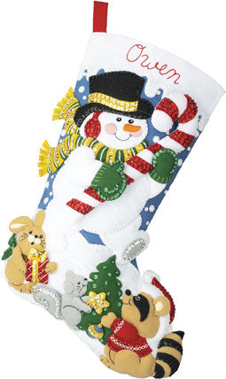 Bucilla Felt Stocking Applique Kit 18 Long-Peppermint Santa