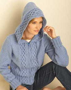 Free Cosy Cable Hooded Cardigan Knit Pattern