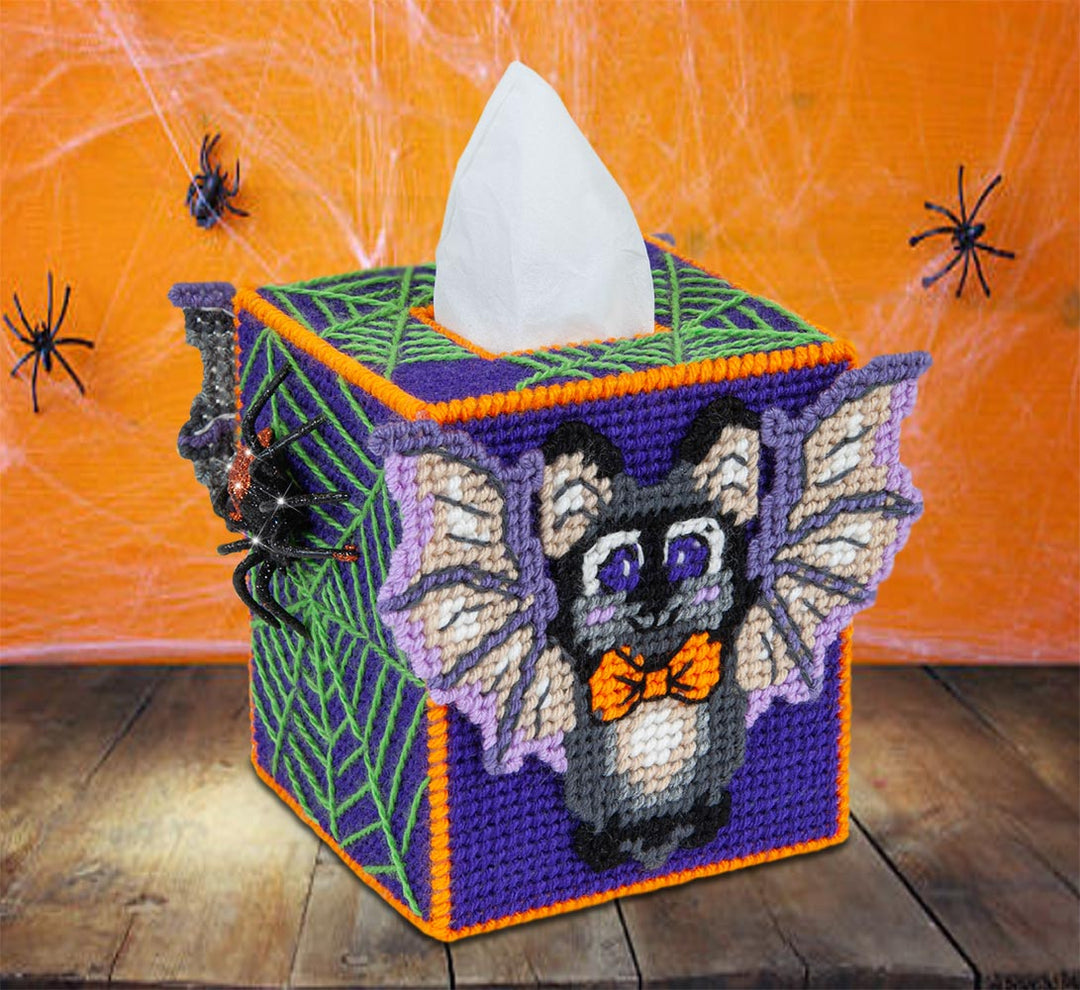 Spooky Night Tissue Box Cover Plastic Canvas Kit – Mary Maxim