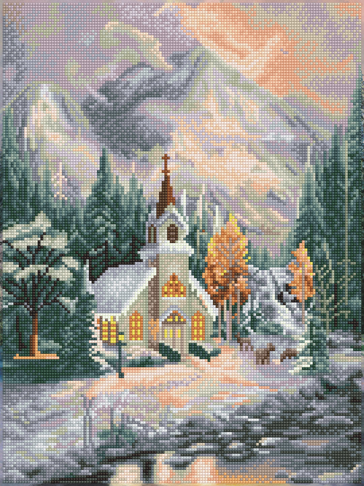 Thomas Kinkade Deer Creek Chapel Diamond Dotz® – Mary Maxim