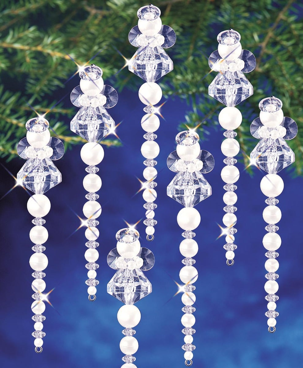 Beadery Holiday Beaded Ornament Kit Faceted Elegant Snowmen 2x1 Makes 12