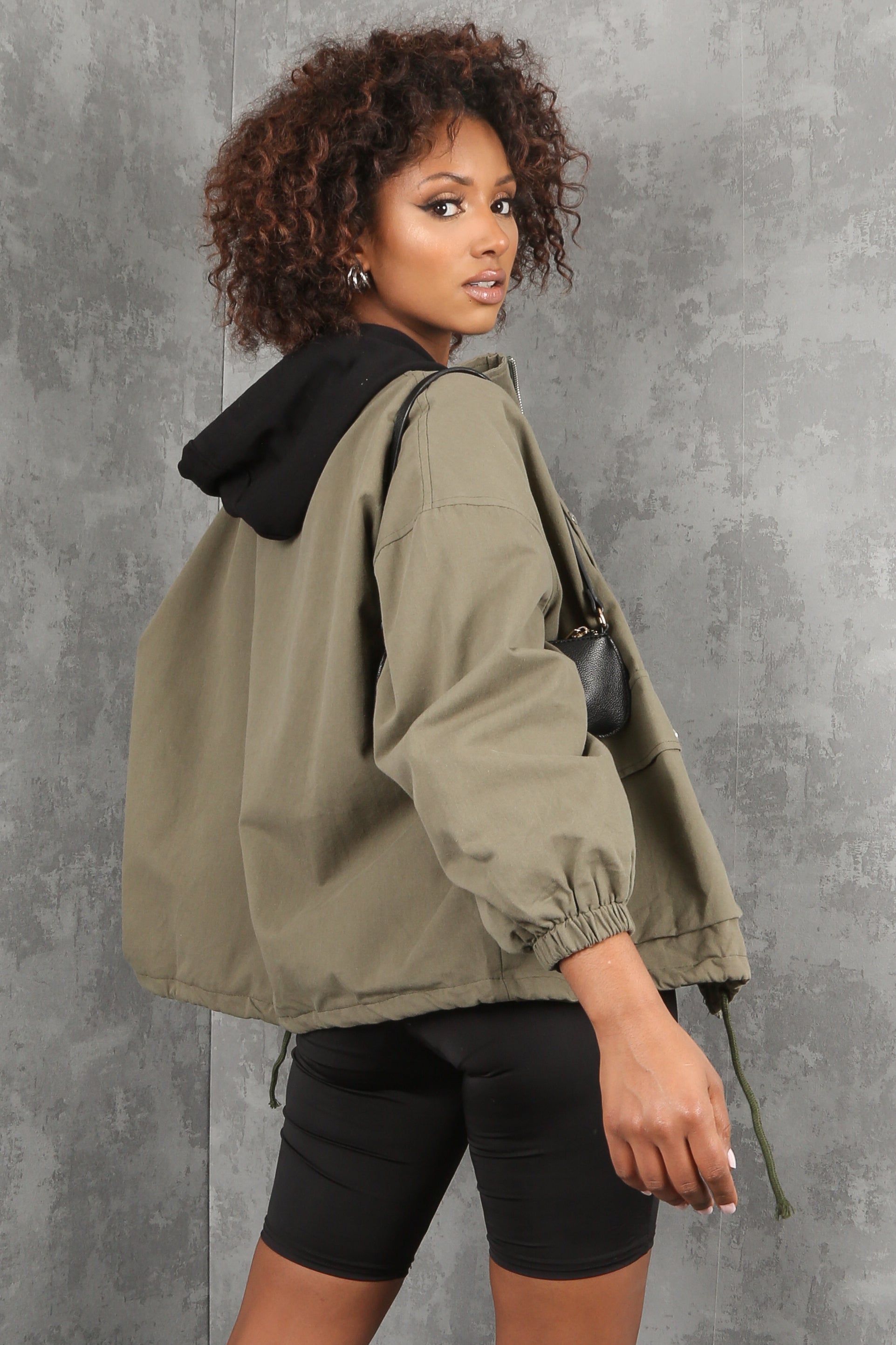 Khaki Front Pocket Cargo Jacket | Dressed in Lucy