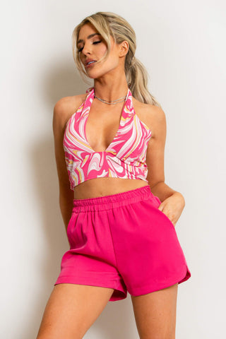 HIIT ruched bralet in pink, ASOS